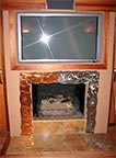 "Fireplace Surround", Original, Torch Painted Copper & Stainless Steel - Jason Mernick