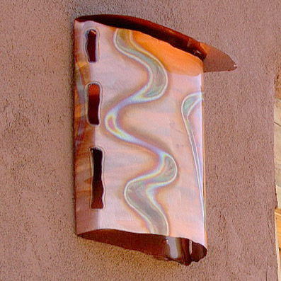 "Lighting Sconce", Original, Torch Painted Copper (Five Styles CreatedFor New Mexico Residence) - Jason Mernick