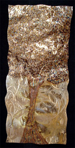 "Stainless Tree Two", Original, Torch Painted Stainless Steel - Jason Mernick