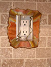 "Switchplate", Original, Torch Painted Copper & Etched Stainless Steel - Jason Mernick